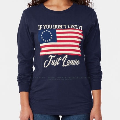If You Don't Like It Just Leave - Rush Limbaugh - Betsy Ross Flag T-Shirt - Liberty Essentials Apparel