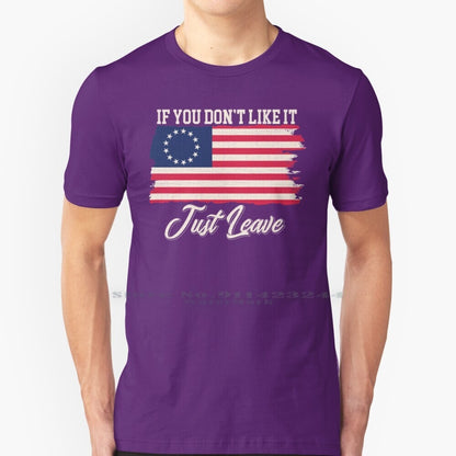 If You Don't Like It Just Leave - Rush Limbaugh - Betsy Ross Flag T-Shirt - Liberty Essentials Apparel