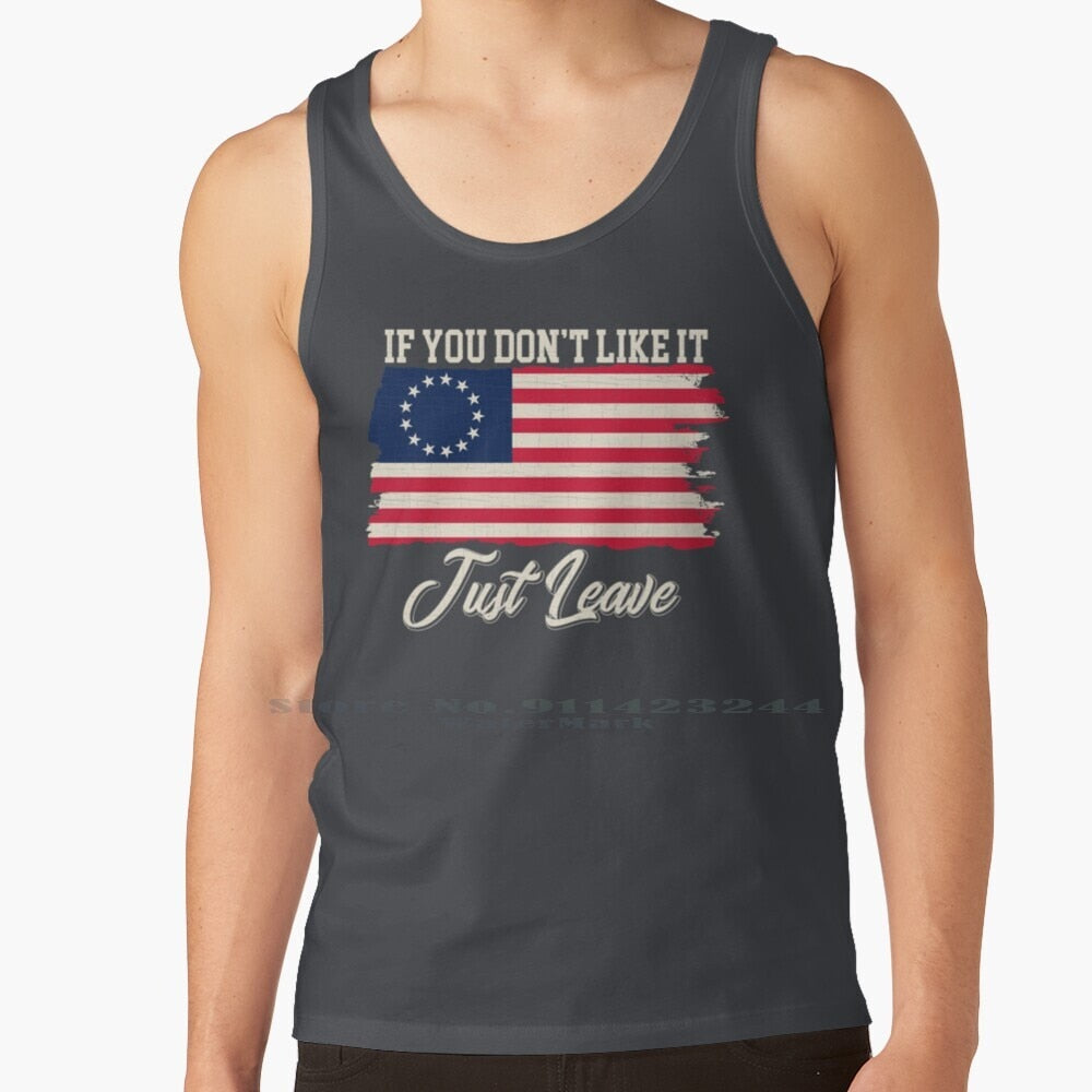 If You Don't Like It Just Leave - Rush Limbaugh - Betsy Ross Flag T-Shirt - Liberty Essentials Apparel