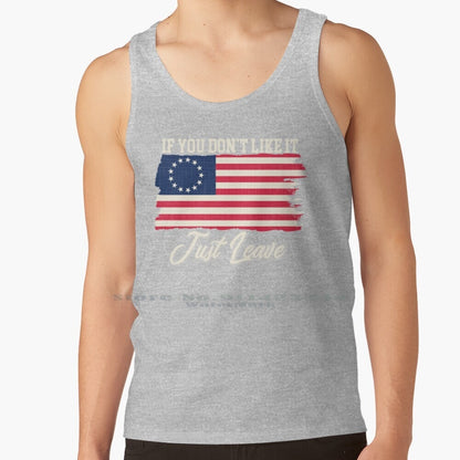 If You Don't Like It Just Leave - Rush Limbaugh - Betsy Ross Flag T-Shirt - Liberty Essentials Apparel