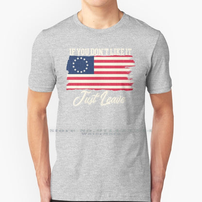 If You Don't Like It Just Leave - Rush Limbaugh - Betsy Ross Flag T-Shirt - Liberty Essentials Apparel