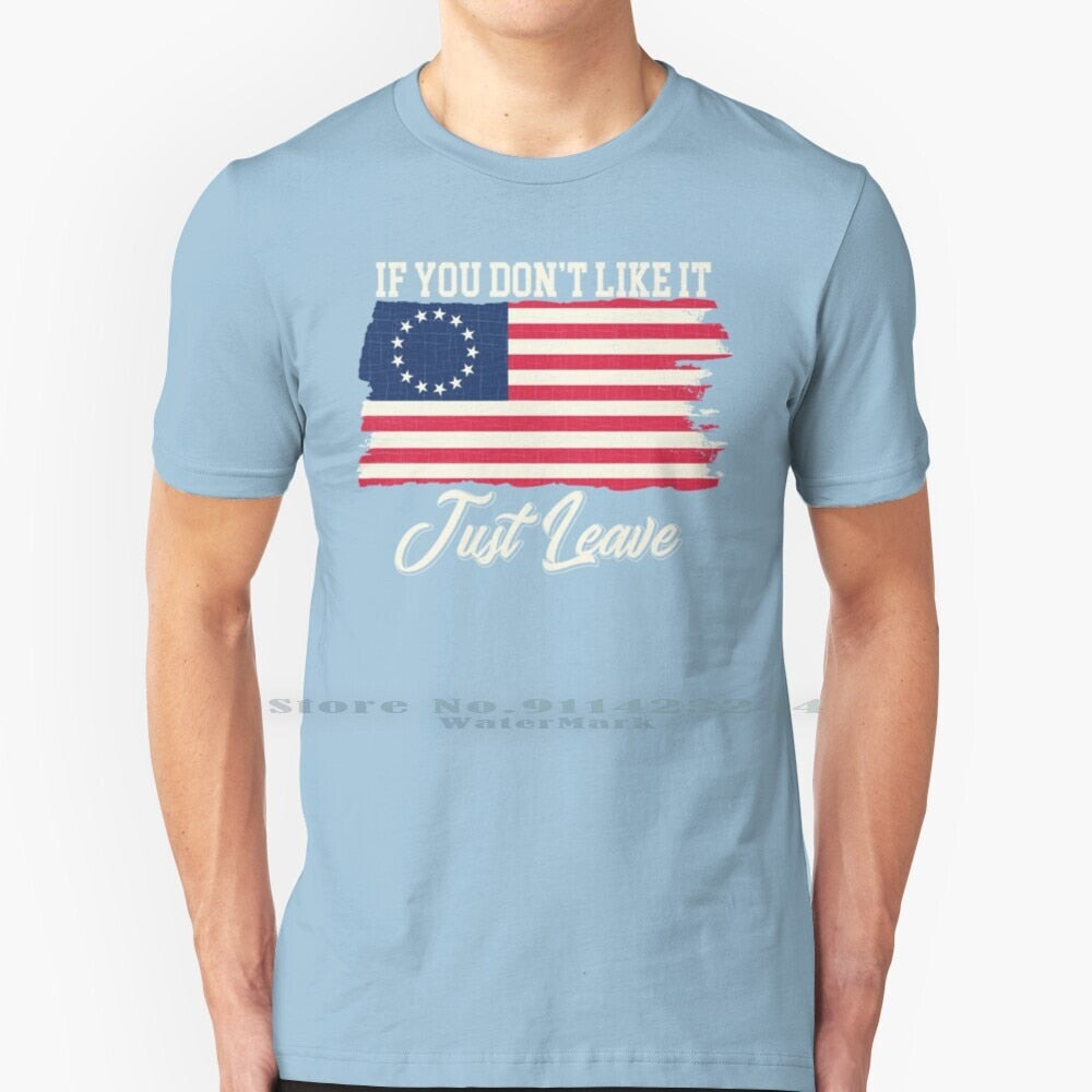 If You Don't Like It Just Leave - Rush Limbaugh - Betsy Ross Flag T-Shirt - Liberty Essentials Apparel