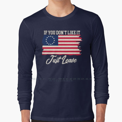 If You Don't Like It Just Leave - Rush Limbaugh - Betsy Ross Flag T-Shirt - Liberty Essentials Apparel