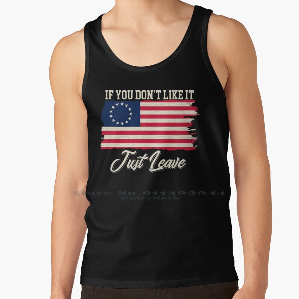 If You Don't Like It Just Leave - Rush Limbaugh - Betsy Ross Flag T-Shirt - Liberty Essentials Apparel