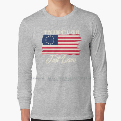 If You Don't Like It Just Leave - Rush Limbaugh - Betsy Ross Flag T-Shirt - Liberty Essentials Apparel