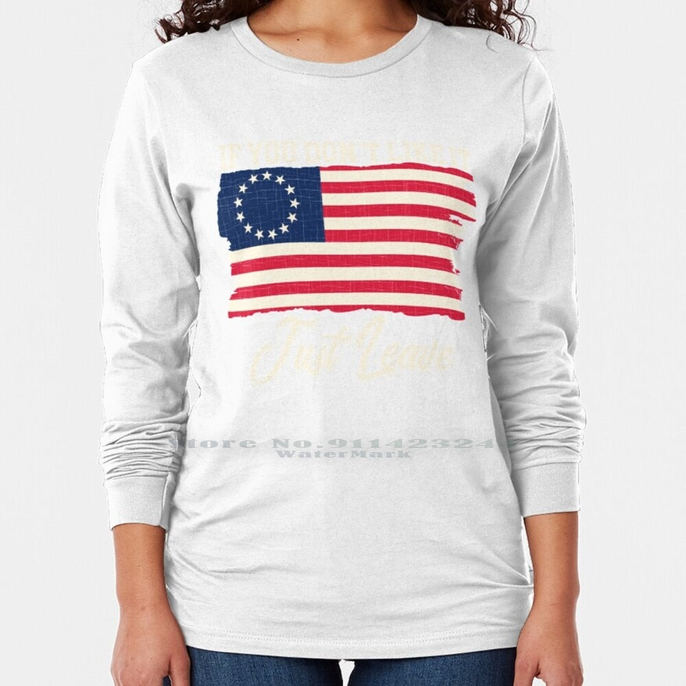 If You Don't Like It Just Leave - Rush Limbaugh - Betsy Ross Flag T-Shirt - Liberty Essentials Apparel