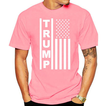 MAGA V-Neck Tee with Trump Flag Design - Liberty Essentials Apparel