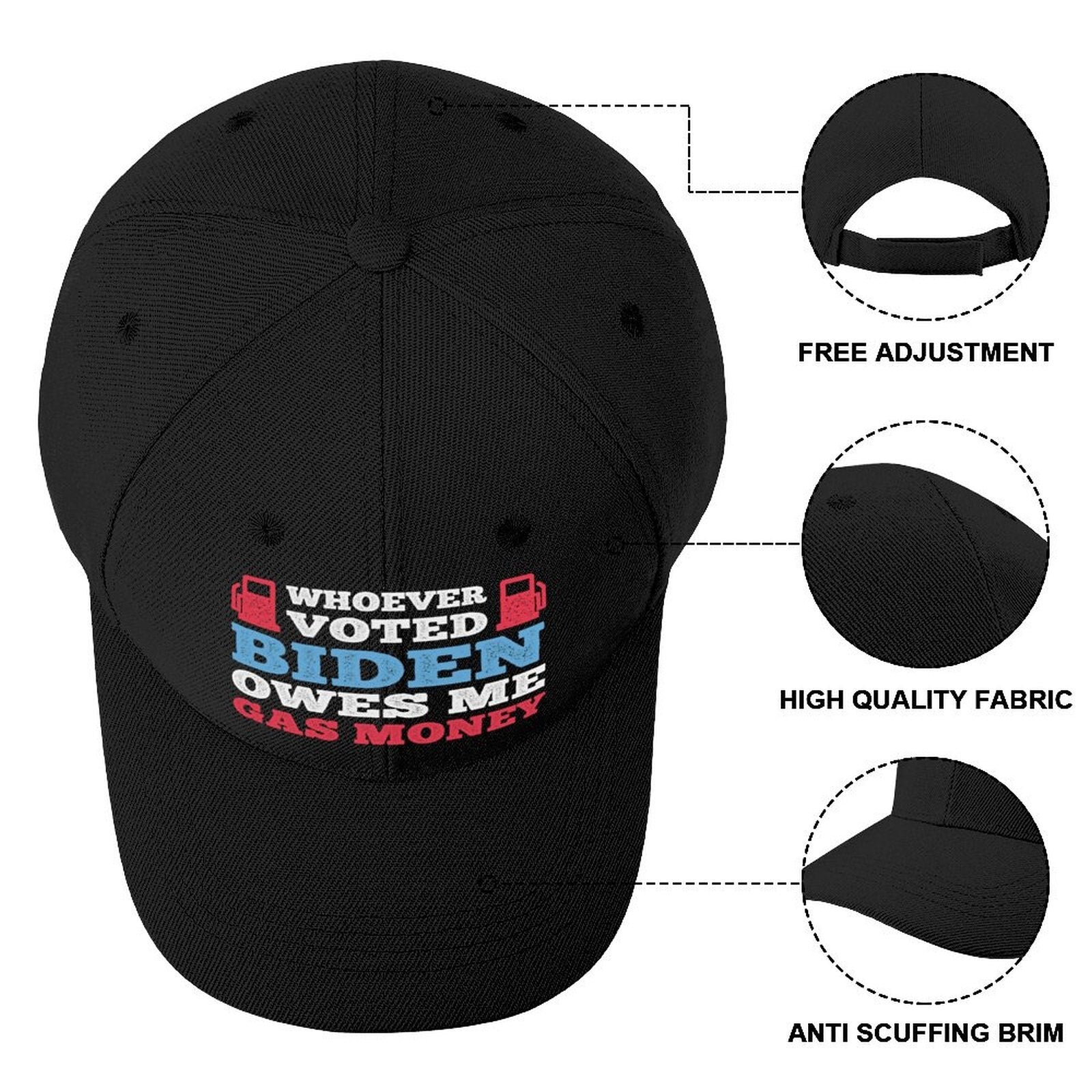 "Whoever Voted Biden Owes Me Gas Money" Meme - Conservative Baseball Cap Funny - Liberty Essentials Apparel