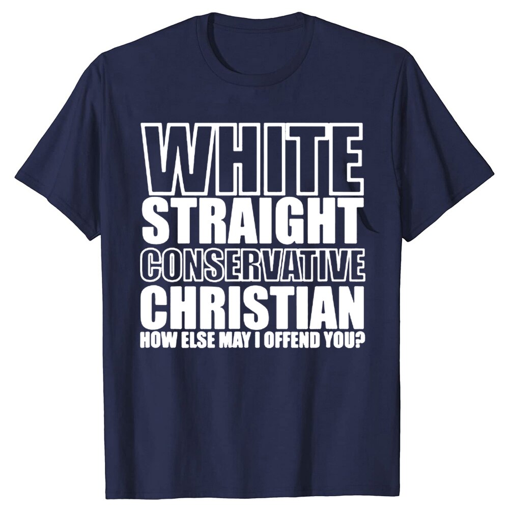 White Straight Conservative Chrin T-Shirt Funny - Liberty Essentials Apparel