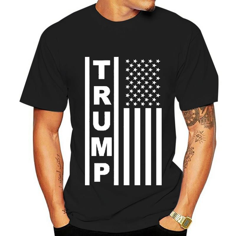 MAGA V-Neck Tee with Trump Flag Design - Liberty Essentials Apparel