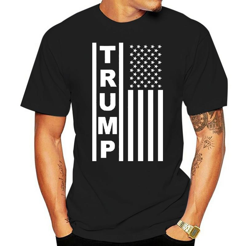 MAGA V-Neck Tee with Trump Flag Design - Liberty Essentials Apparel