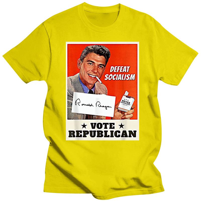 Defeat Socialism Vote Republican - Ronald Reagan T-Shirt - Liberty Essentials Apparel