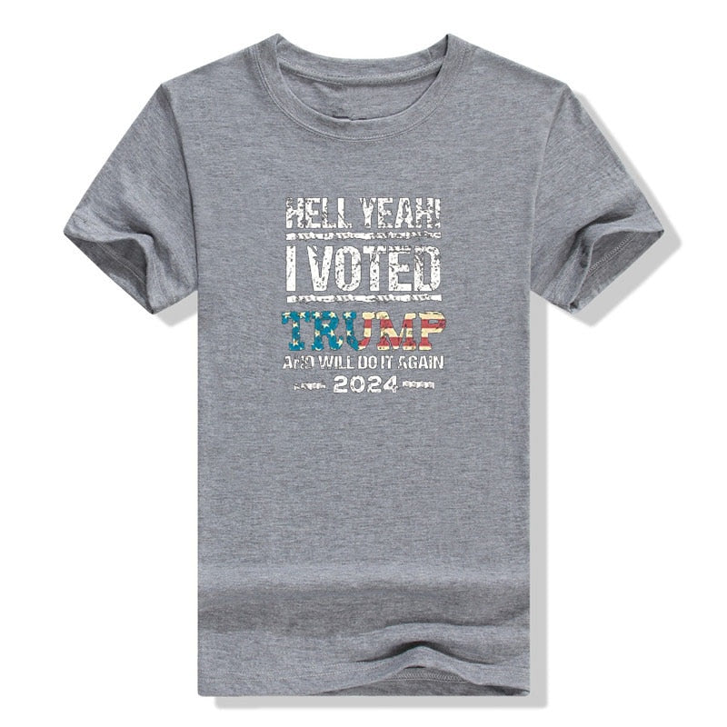 Hell Yeah! I Voted Trump Graphic T-Shirt for MAGA Patriots - Liberty Essentials Apparel