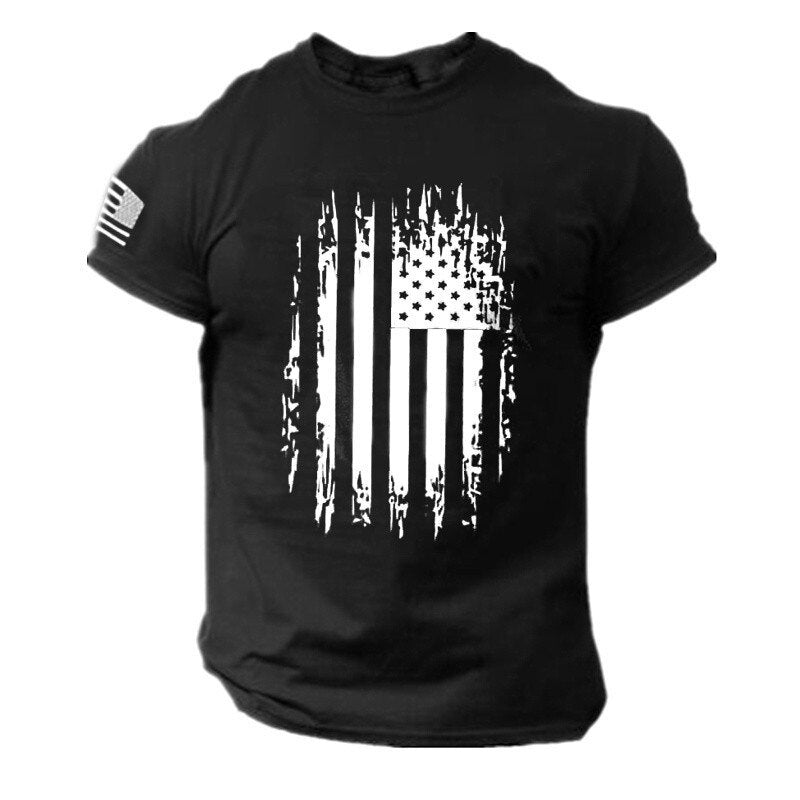 Soldier Stars and Stripes short-sleeved Quick Dry T-shirt - Liberty Essentials Apparel