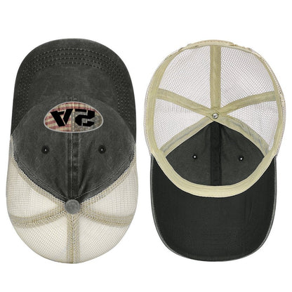 2A Second Amendment faded flag on wood oval Baseball Hat - Liberty Essentials Apparel