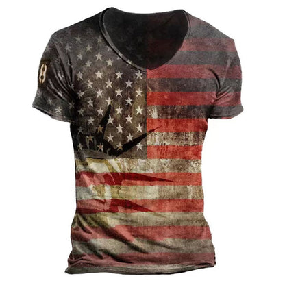 American Flag Vintage Print T-shirt - Liberty Essentials Apparel