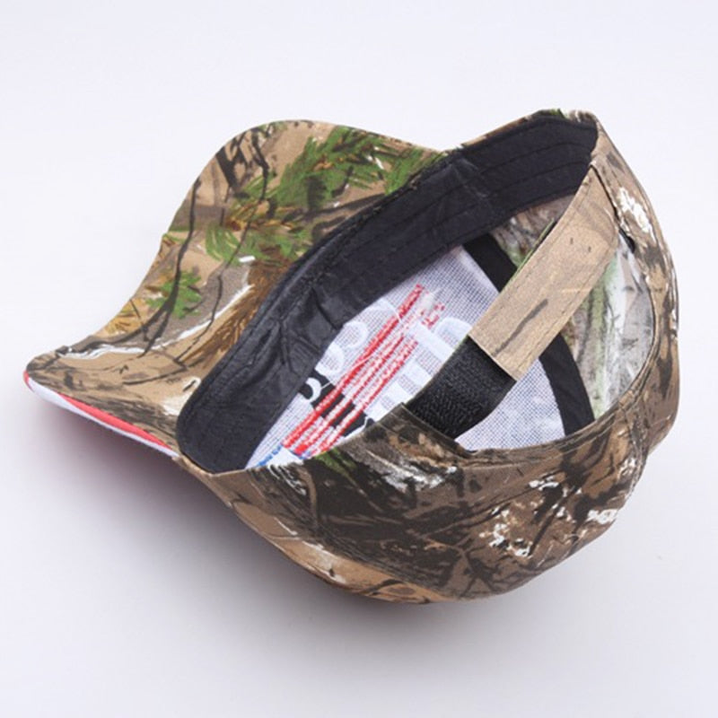 Donald Trump 2024 Camo Baseball Cap with USA Flag - Keep America Great! - Liberty Essentials Apparel