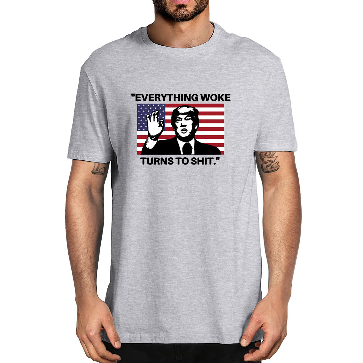 Everything Woke Turns to Shit! - MAGA Oversized T-Shirt - Liberty Essentials Apparel