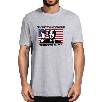 Everything Woke Turns to Shit! - MAGA Oversized T-Shirt - Liberty Essentials Apparel