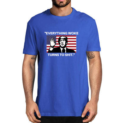 Everything Woke Turns to Shit! - MAGA Oversized T-Shirt - Liberty Essentials Apparel