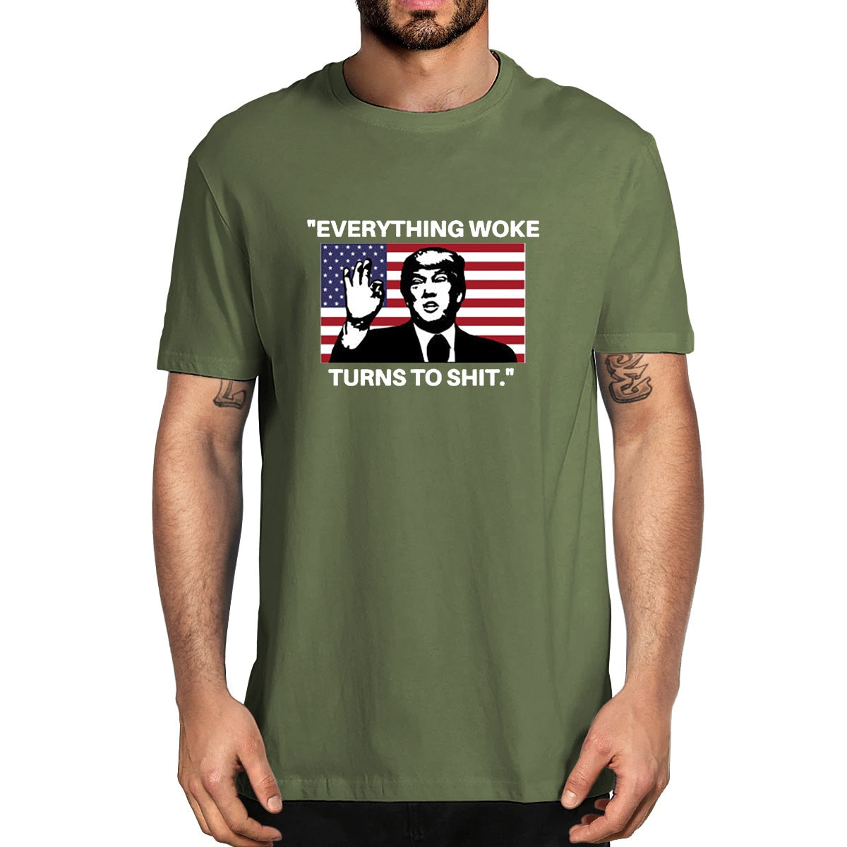 Everything Woke Turns to Shit! - MAGA Oversized T-Shirt - Liberty Essentials Apparel