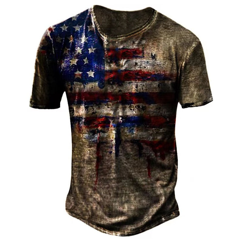 American Flag Vintage Print T-shirt - Liberty Essentials Apparel