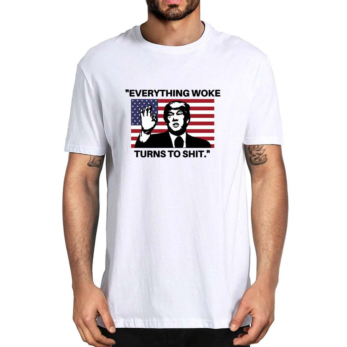 Everything Woke Turns to Shit! - MAGA Oversized T-Shirt - Liberty Essentials Apparel