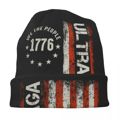MAGA American Flag Warm Knitted Skullie - Liberty Essentials Apparel