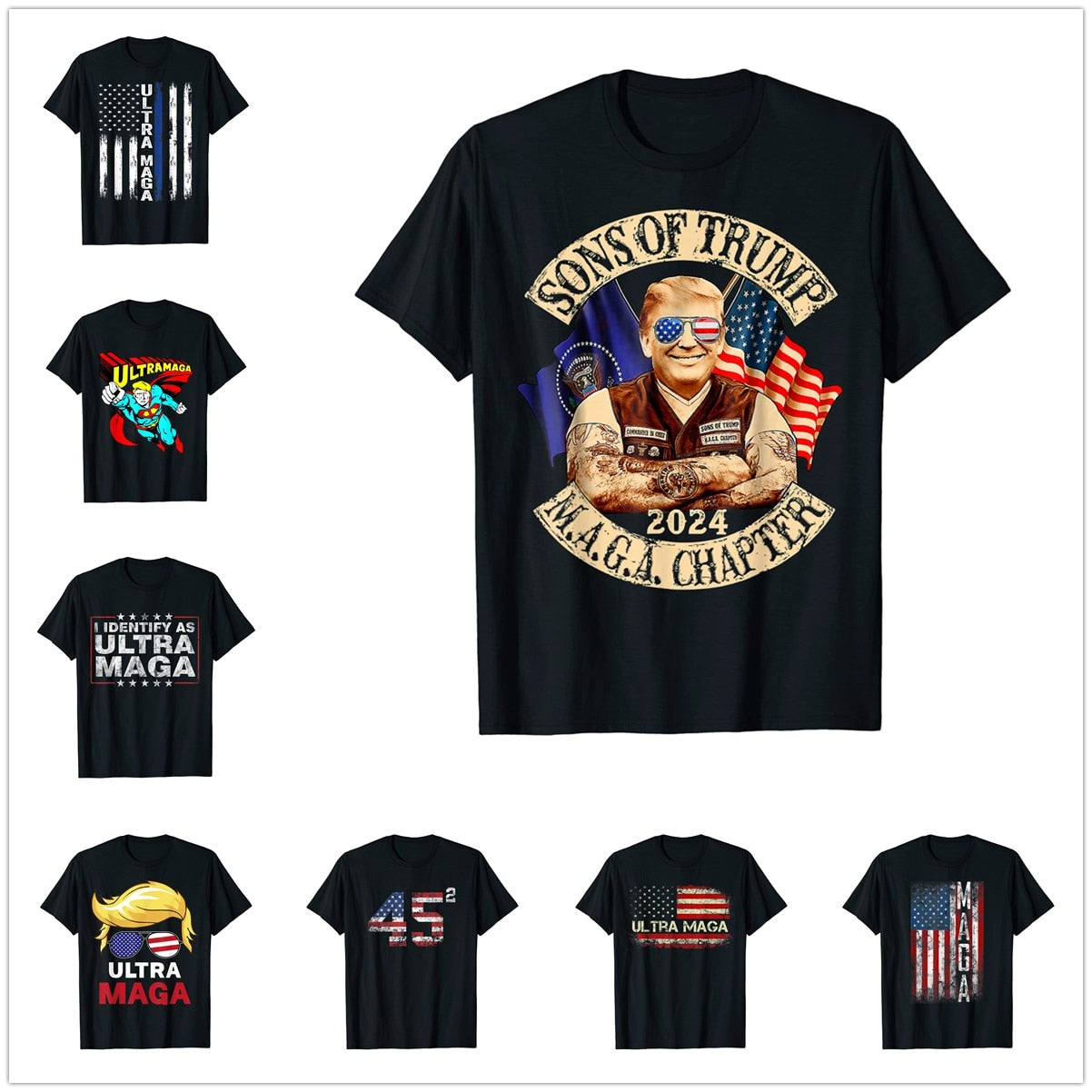Sons of Trump MAGA Chapter - Ultra Maga Proud Pro-Trump 2024 Election T-Shirt - Liberty Essentials Apparel
