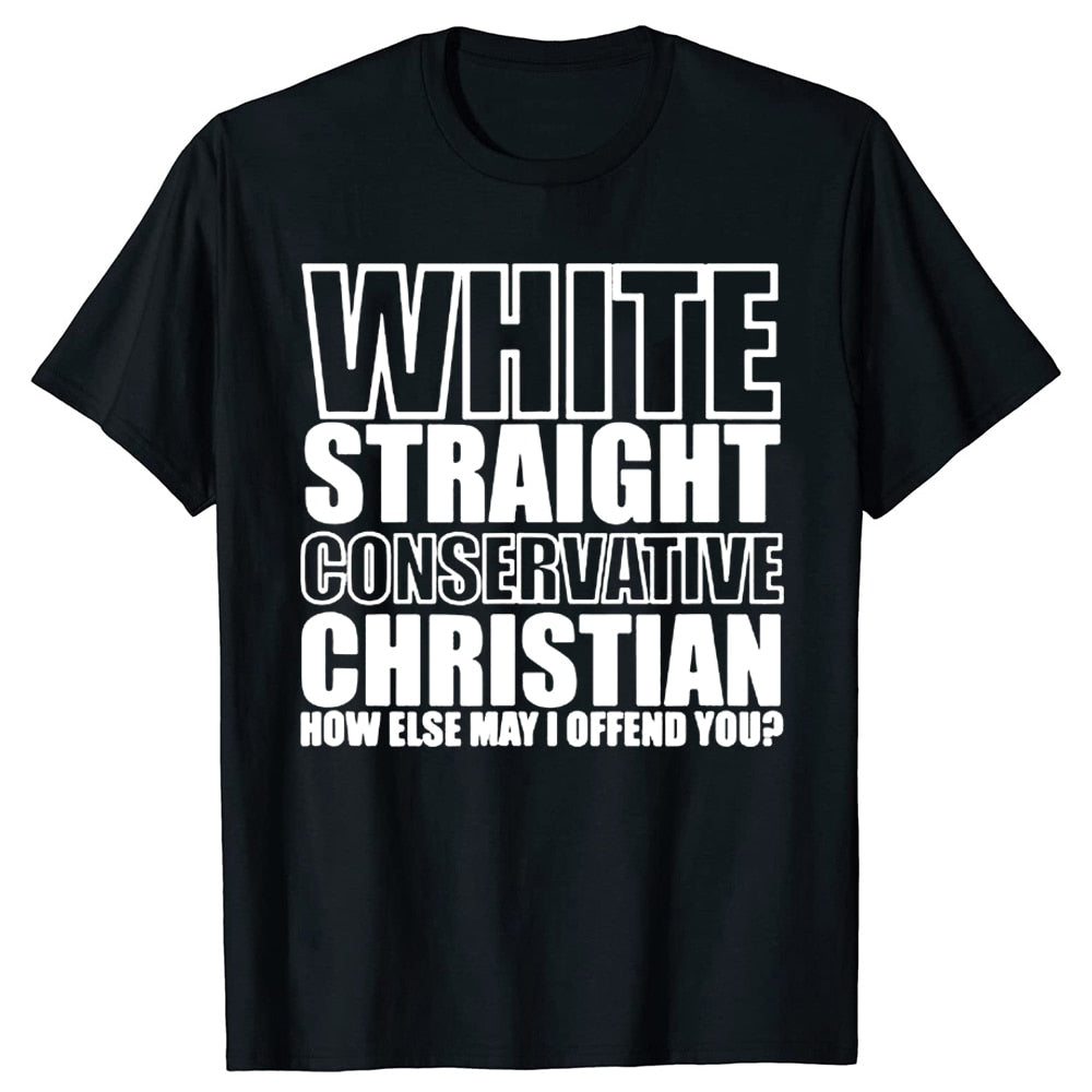 White Straight Conservative Chrin T-Shirt Funny - Liberty Essentials Apparel