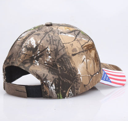 Donald Trump 2024 Camo Baseball Cap with USA Flag - Keep America Great! - Liberty Essentials Apparel