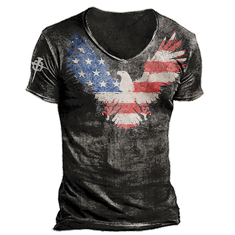American Flag Vintage Print T-shirt - Liberty Essentials Apparel