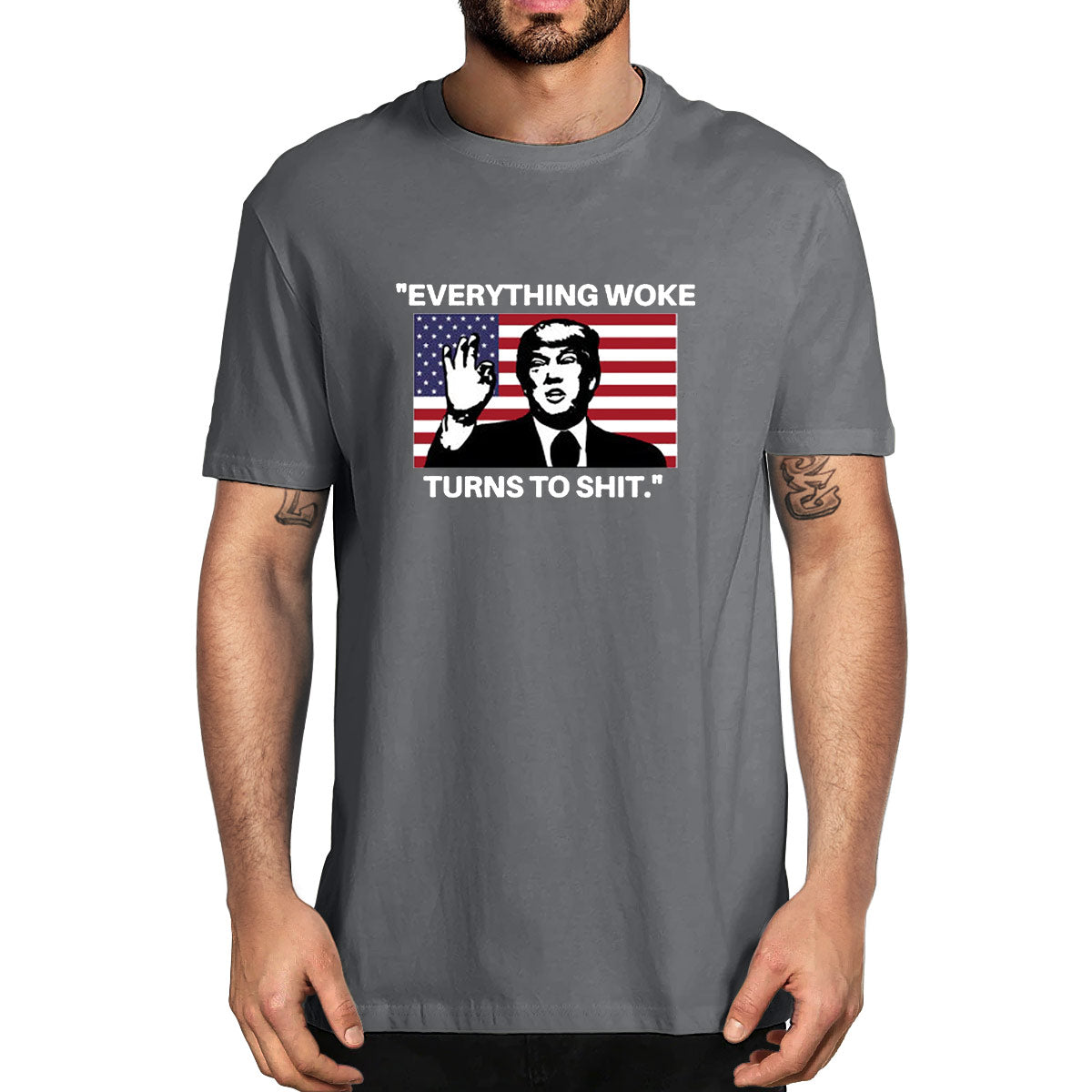 Everything Woke Turns to Shit! - MAGA Oversized T-Shirt - Liberty Essentials Apparel