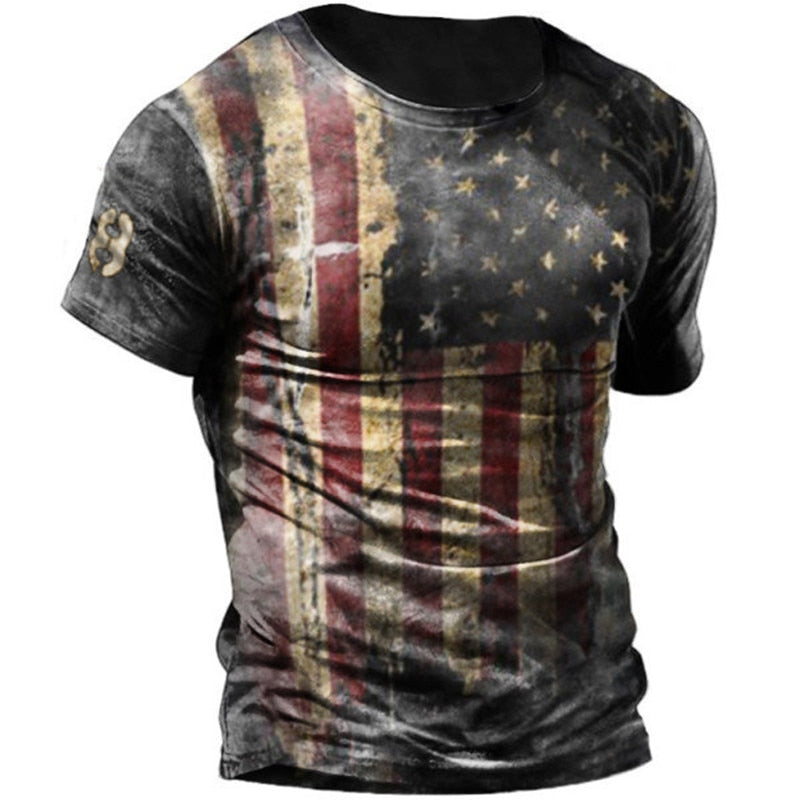 American Flag Vintage Print T-shirt - Liberty Essentials Apparel