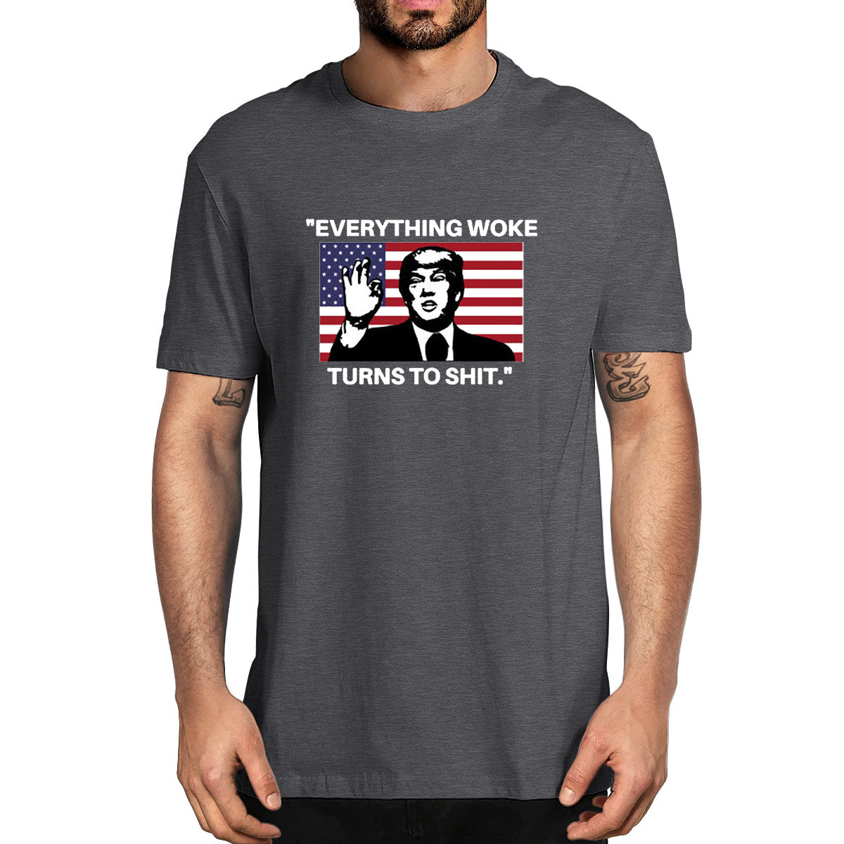 Everything Woke Turns to Shit! - MAGA Oversized T-Shirt - Liberty Essentials Apparel