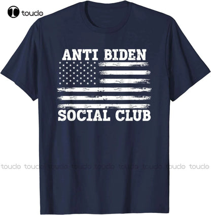Anti Biden Social Club Distressed Us Flag T-Shirt - Liberty Essentials Apparel